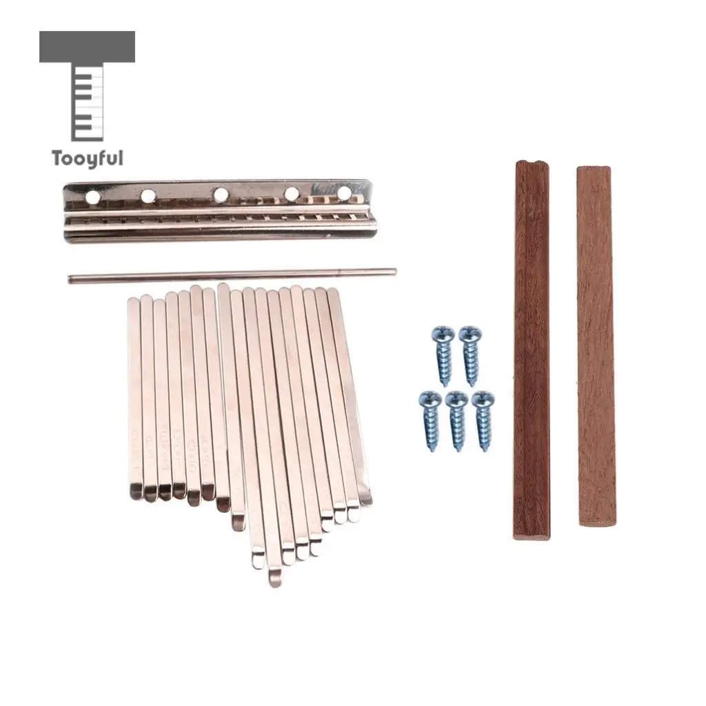 

Sunnimix 17pcs African Mbira Kalimba Thumb Piano Steel Keys+2pcs Wooden Bridge for DIY Musical Instruments Wood Material
