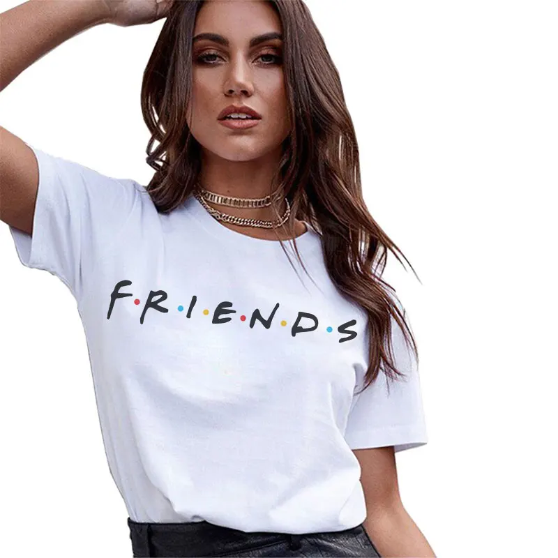 

T-Shirt Women Top New Harajuku Summer Fashion Casual Friends TV Printed Kawaii Vogue Best Friends Shirts Tee Tops Ladies Clothes