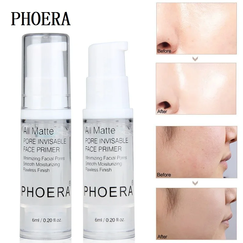 

PHOERA Matte Face Base Primer Oil Control Moisturizing Brighten Long-lasting Pores Whitening Sun Block Makeup Face Primers TSLM1