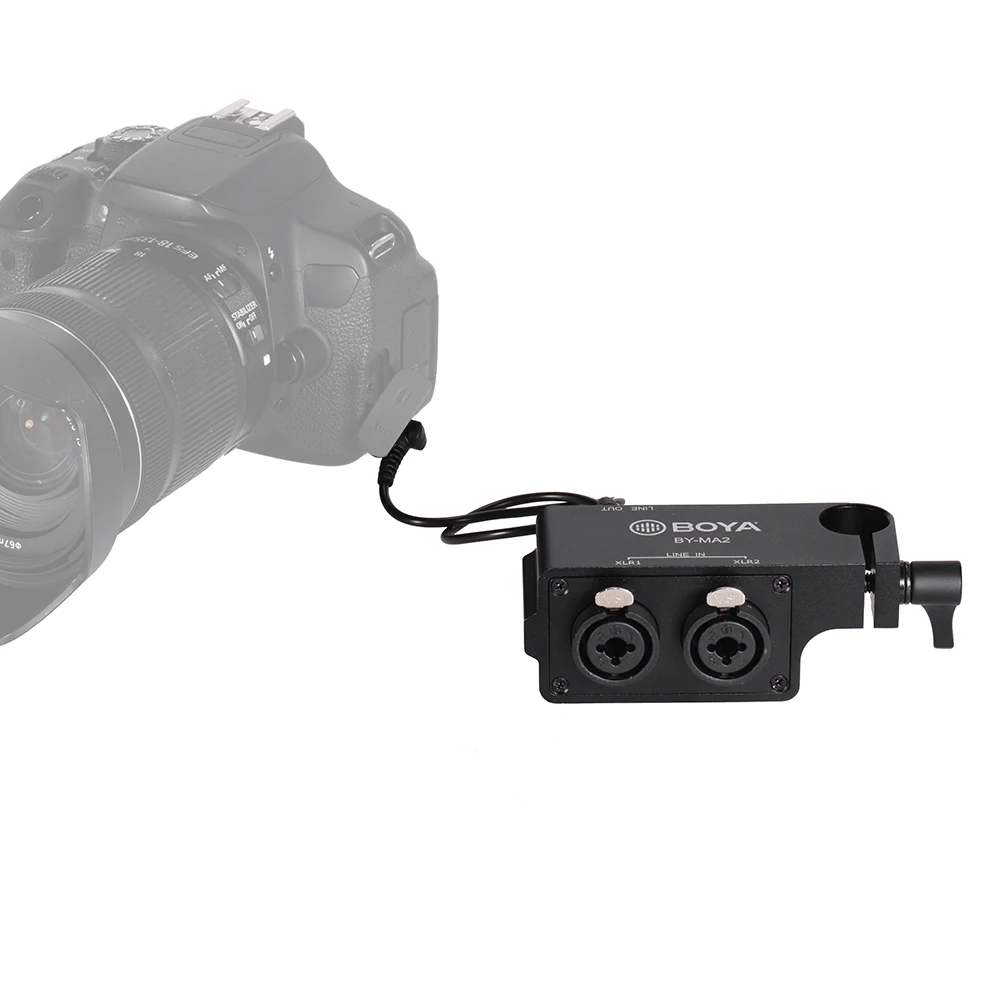 BOYA BY MA2 Dual Channel XLR to 3.5mm Audio Mixer Adapter for DSLR