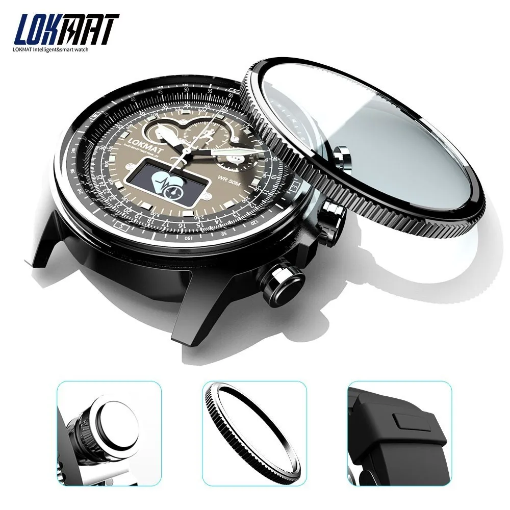 LOKMAT Bluetooth Smart Watch Sport Waterproof pedometers Information Reminder digital men clock smartwatch for ios Android phone