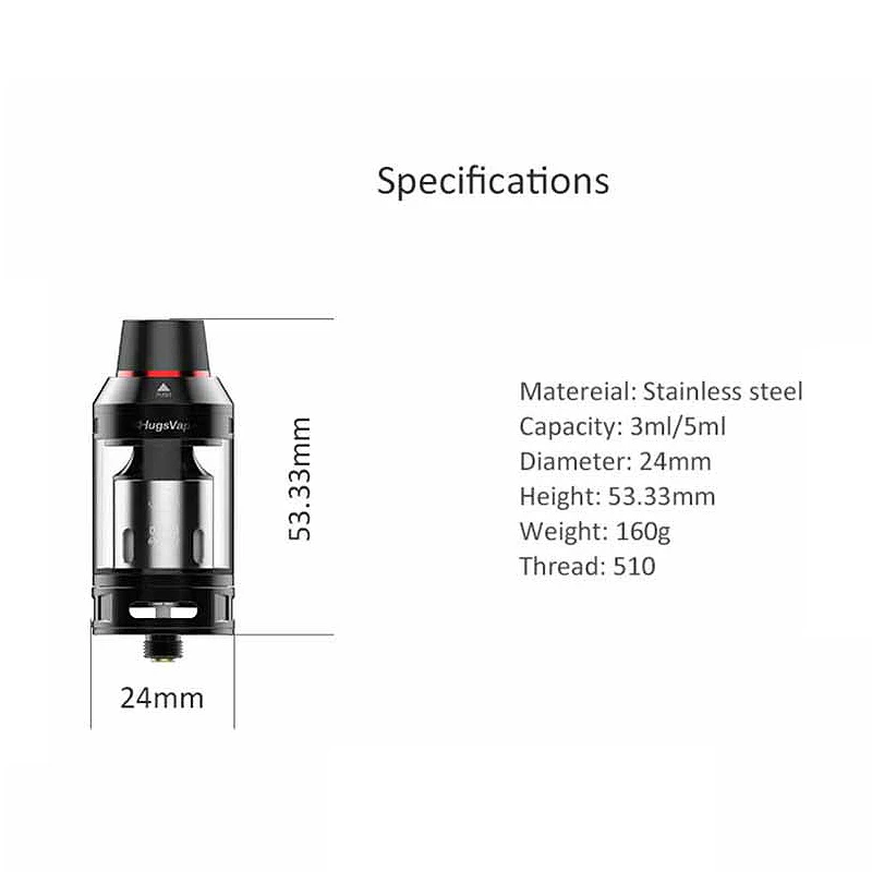 Hugsvape Magician Mesh Subohm Tank 3Ml/5Ml Atomizer With Triple Mesh Coils 810 Drip Tip Fit 510 Ecigarette Box Mod Vs Zeus Dua Hugsvape Magician Mesh Subohm Tank 3Ml/5Ml Atomizer With Triple Mesh Coils 810 Drip Tip Fit 510 Ecigarette Box Mod Vs Zeus Dua