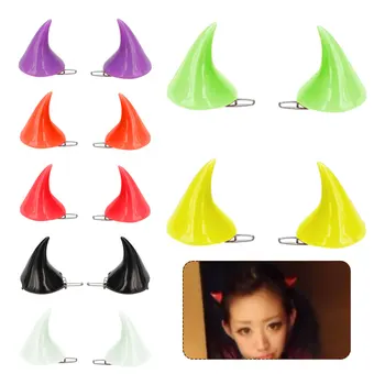 

Women Chic Halloween Stereo Devil Horns Ears Clip Hairpin Hair Barrettes 2Pcs