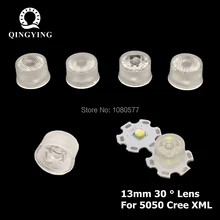 50 шт. 13 мм Светодиодная линза CREE 30 градусов оптический PMMA линзы держатель SMD 5050 XML XML2 XML-L2 Плано рефлекторный коллиматор