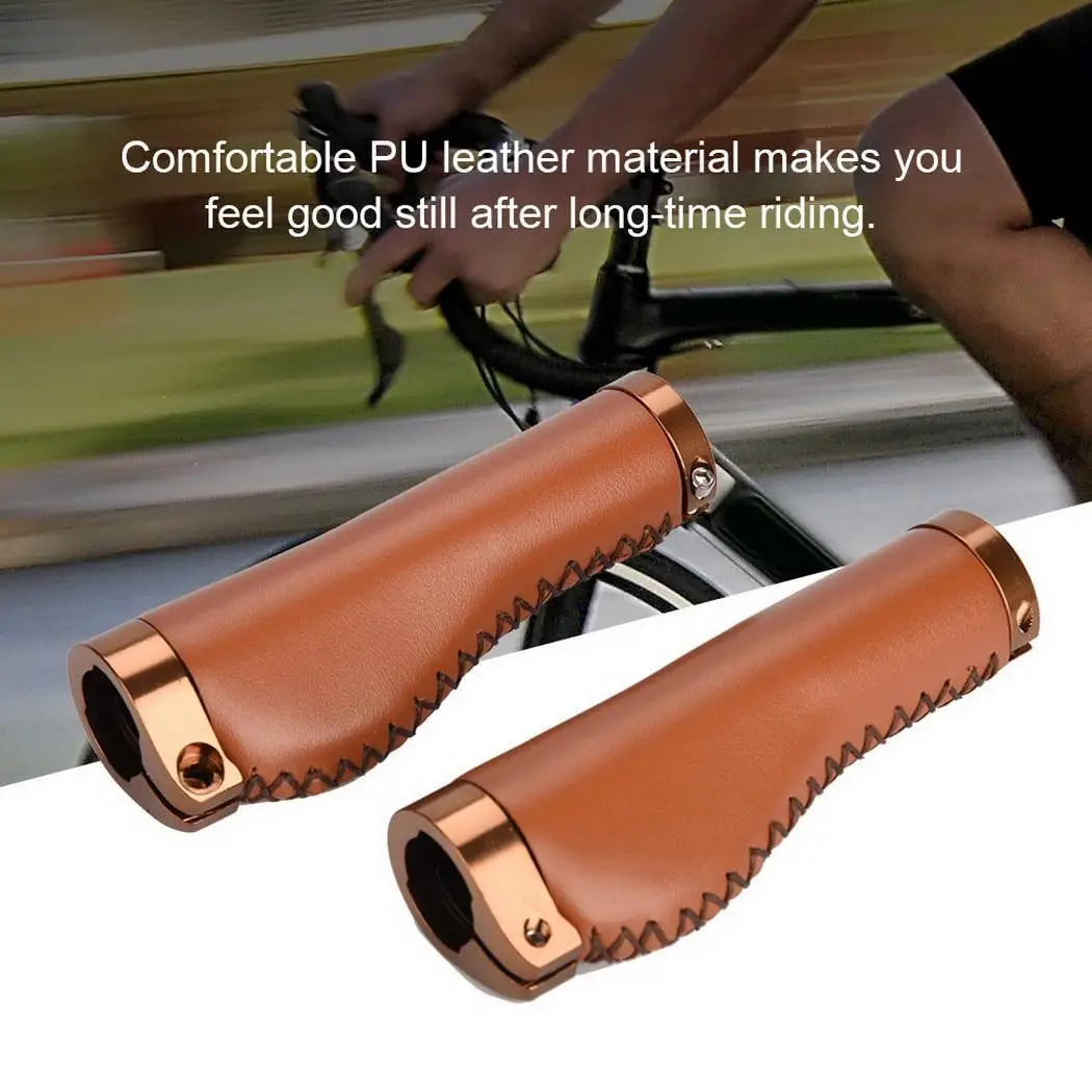 Bicycle Grips Covers 1Pair PU Leather Durable Bike Handle Bar Fashion