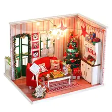 Деревянный кукольный домик сборочный деревянный кукольный дом Миниатюрный DIY кукольный домик мебельный набор игрушки для детей Рождественский подарок