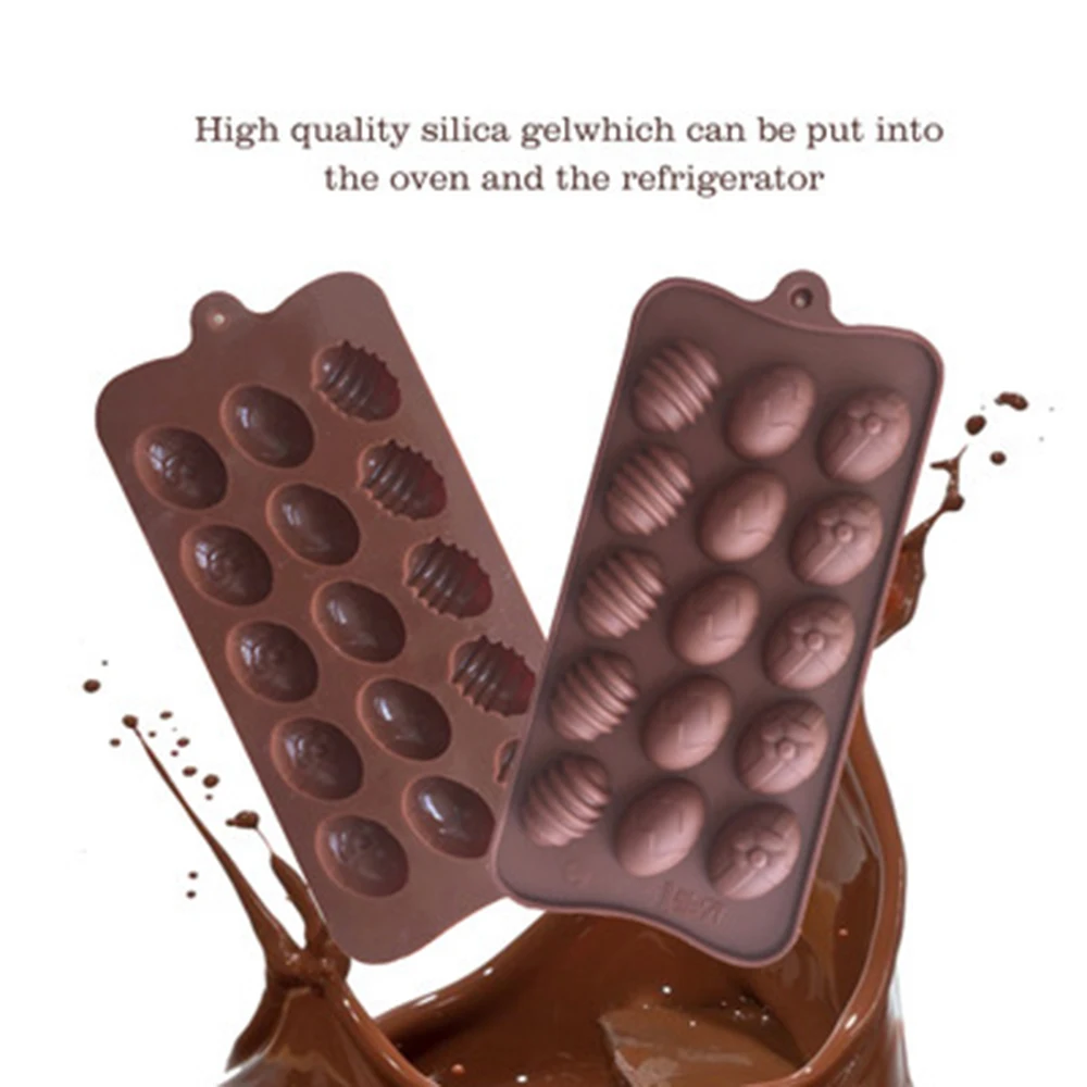 

Hot 3D Silicone Mould 15 Holes Easter Eggs Chocolate Mold Fondant Soap Form Fondont Decorating Cake Moulds Baking Accessories