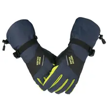 Зимние лыжные перчатки Сноуборд снежные виды спорта сенсорный экран водонепроницаемый-40 градусов мужчина женщина