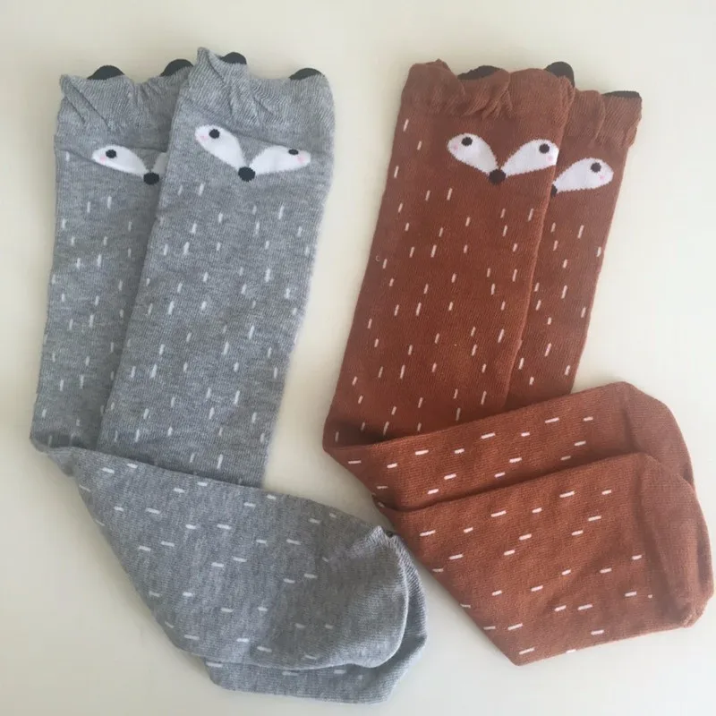 Милые детские хлопковые носки с героями мультфильмов хлопковые носки для малышей с изображением Медведя Гетры до колена, носки для мальчиков и девочек, детские носки, От 3 до 12 лет