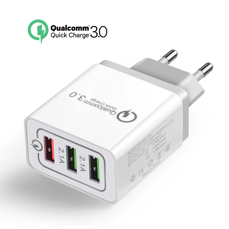 

Fast Charger Travel Wall Quick Charge USB ChargingAdapter QC3.0 EU 18W for iPhone XS Max XR 8 7 6s Plus Universal Mobile Phone