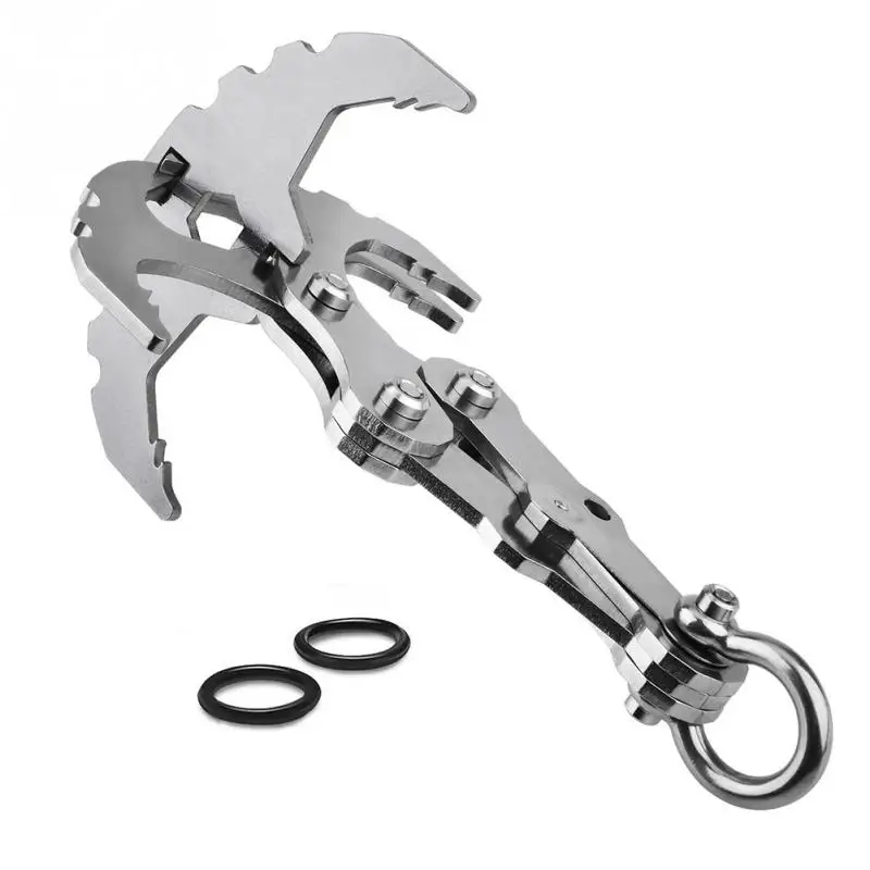 

Stainless Steel Survival Folding Grappling Hook Multifunctional Outdoor Climbing Claw Carabiner Travel Rescue Tool Climbing Tool