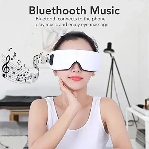 Máquina de Terapia de Pressão de ar de Aquecimento Elétrico sem Fio Cuidados de Saúde Dispositivo de Alívio do Estresse Olhos Massager Música Olho Spa