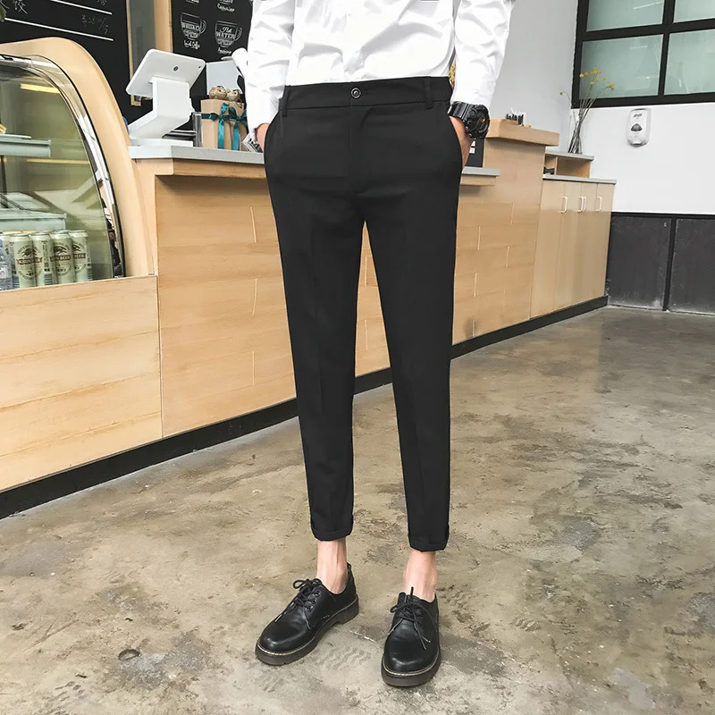 Men's Trousers 2019 Spring New Loose Versatile Slim Feet Pants Thin Section Nine Pants Personality Youth Casual Men's Clothing
