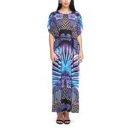 Для женщин макси длинное платье Летнее для пляжа в богемном стиле повседневное свободные плюс размеры Платья для печати Vestidos короткий