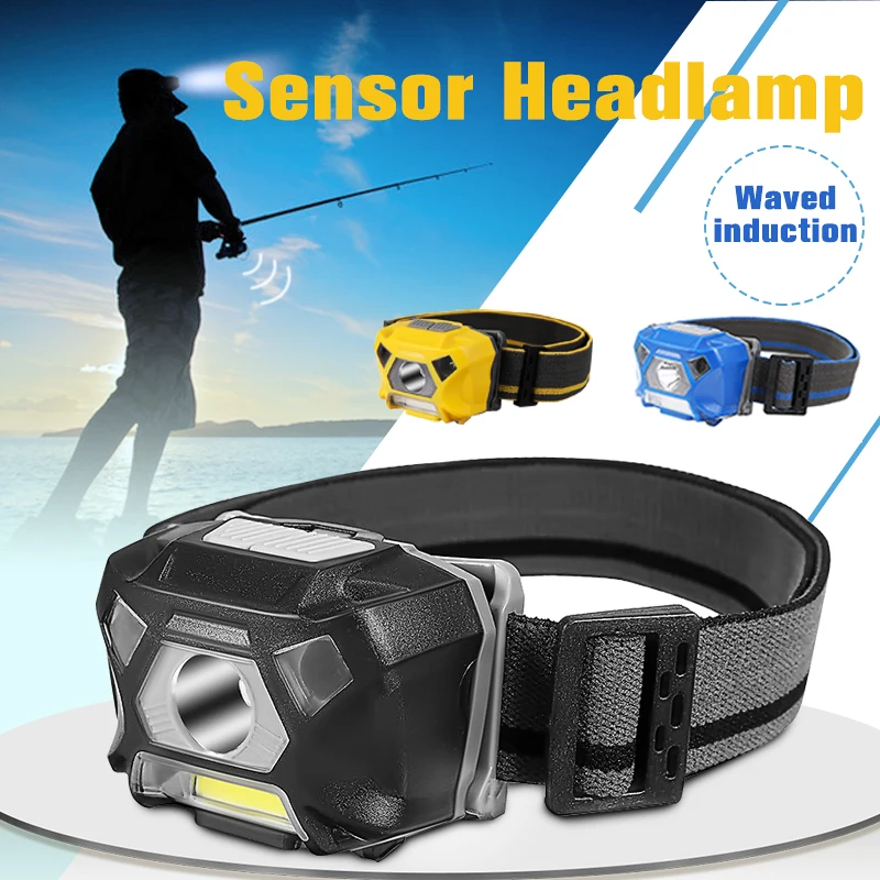 

Motion Sensor Headlight COB LED Head Lamp Fishing Flashlight Torch Head Light Lanterna USB Rechargeable Headlamps With Battery