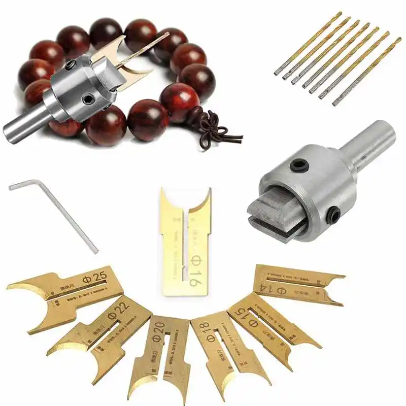  16Pcs Carbide Ball Blade Woodworking Milling Cutter Molding Tool Beads Router Bit Drills Bit Set 14