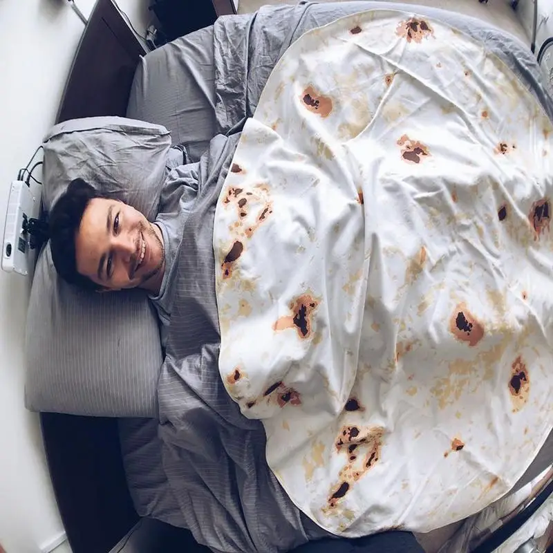 

Tortilla Blanket Letter Printing Rug Round Burrito Small Carpet For Office Home Living Room Bedroom Camping Picnic Outdoor