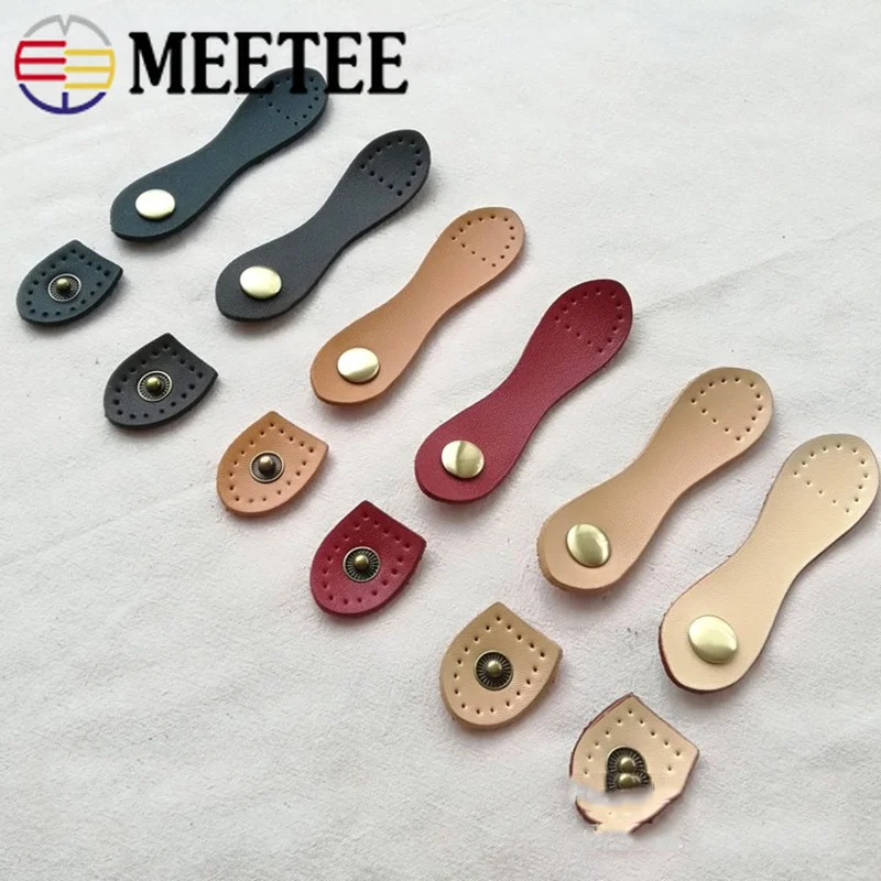 

Meetee 5/10pcs 9*2.5cm Genuine Leather Buckle Leather Snap Buttons DIY Patchwork Bag Purse Sewing Fasteners Accessories CN013