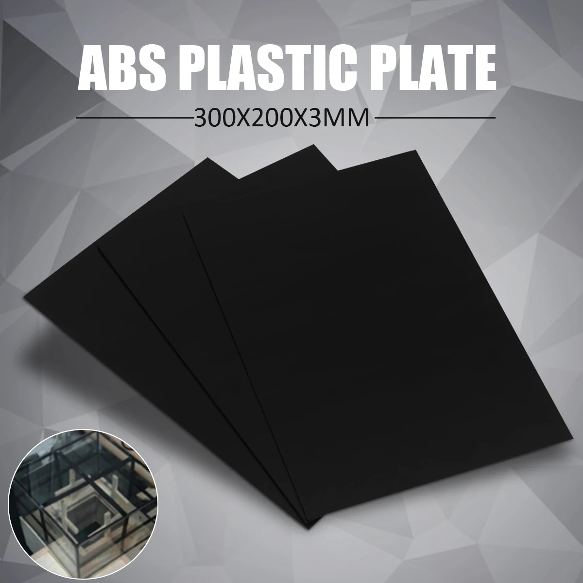 1 Piece Durable Black ABS Plastic Sheet Styrene Flat Plastic Plate 3mm