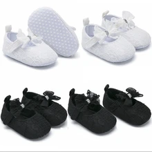 Pudcoco для маленьких девочек бантом мягкая подошва кроватки спортивная обувь без шнуровки новорожденных