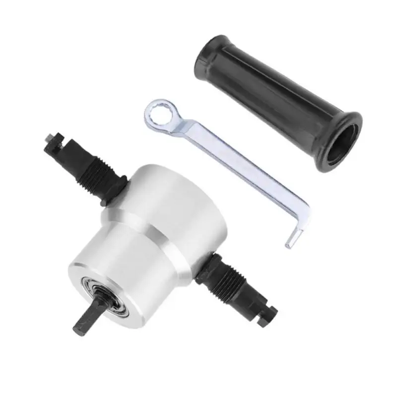 

Metal Sheet Cutter Double Head Electric Power Drill Attachment Portable Nibbler Cutting Tools Set