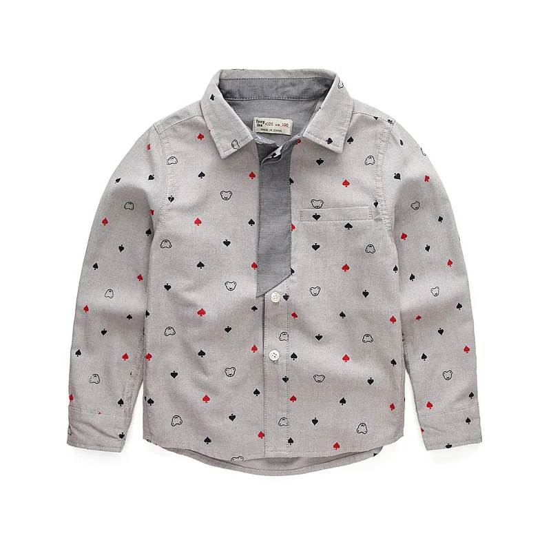 

Mioigee 2019 Spring Autumn Casual Shirts for Boys Fashion Print Collar Trend Style Children Long Sleeve Cotton Shirt Kids Tops