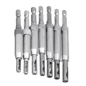 

7pcs/set HSS Self Centering Drill Bits Hinge Door Hardware Drill Bit Set Pilot Hole Guides for Carpenter Furniture Makers