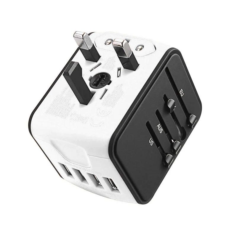

International Travel Adapter Universal Power Adapter Worldwide All in One 4 USB with Electrical Plug Perfect for European US, EU