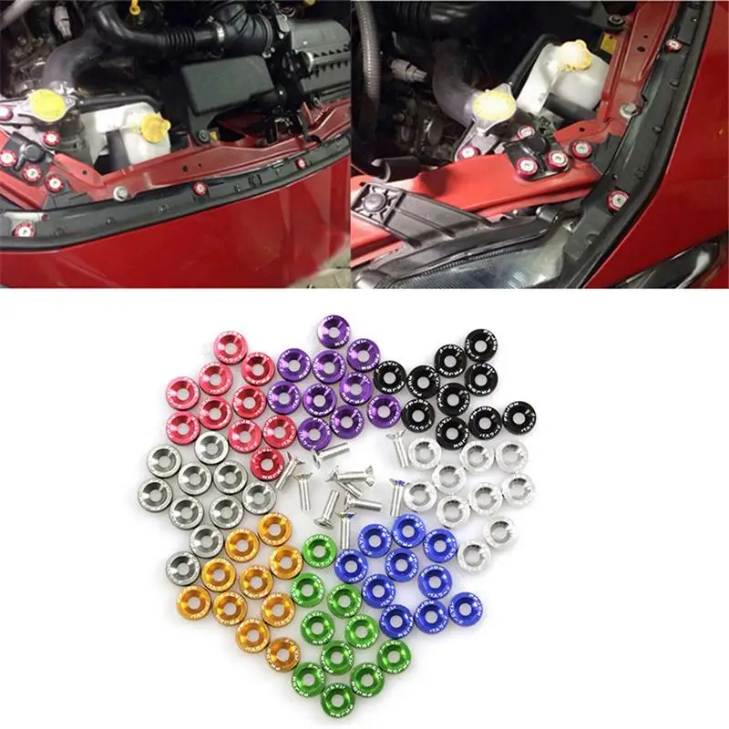 

JDM Car Refitting M6 Pad Screws Accumulator Protection Pad Nuts & Bolts Fender License Plate Screw Decoration