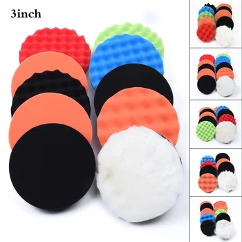 

11Pcs 3/4/5/6/7 Inch Polisher Buffer Pad Set Buffing Sponge Polishing Pad Kit Set For Car Polisher
