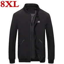 Плюс размер 8XL 7XL куртка мужская повседневная бейсбол куртка Весна Осень Мода Мужская Куртка Тонки