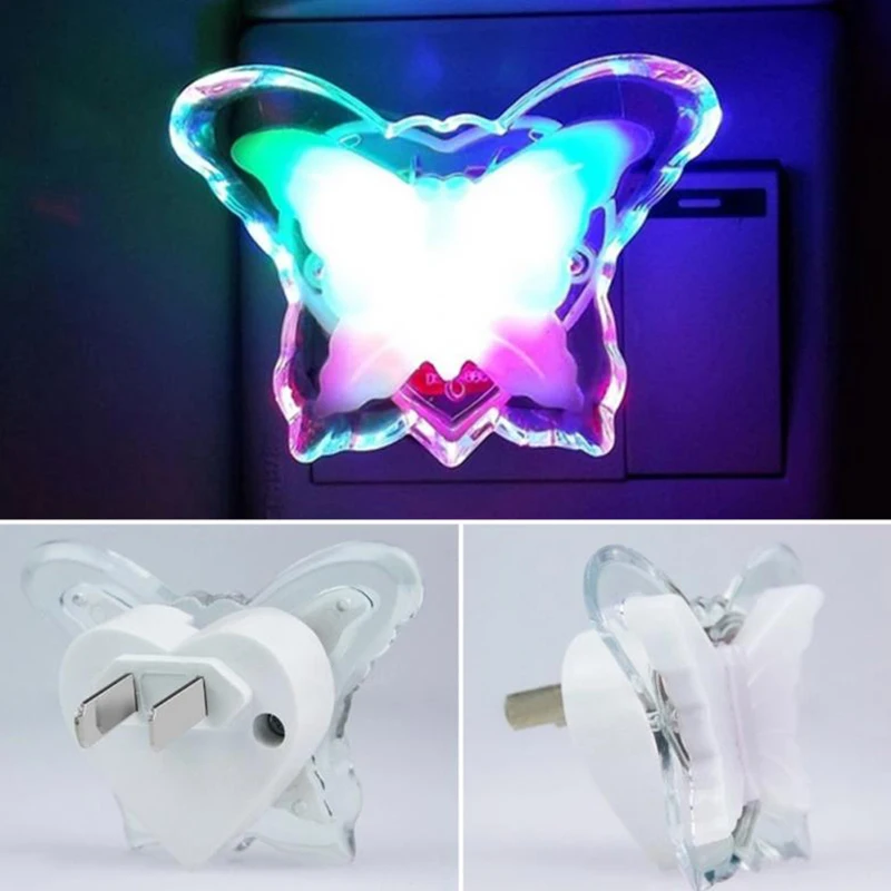 

Creative Butterfly Shape Colorful LED Small Night Lights Lamp Bedside Bedroom Study Children Living Toilet Room Decorative Light