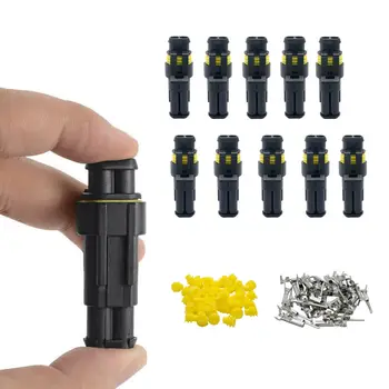 

10X12V 2 Pin Way Waterproof Automotive Wire Connector Plug Car Motorcycle HID Auto Connector