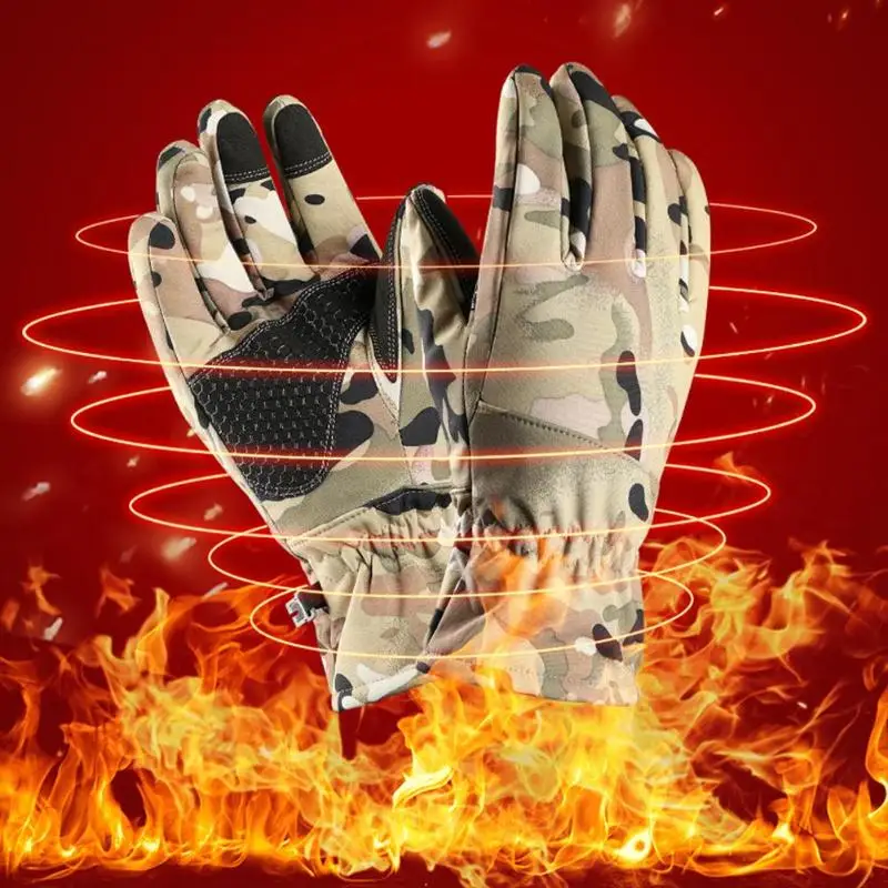 

2pcs Warm Snowboard Gloves Snowmobile Motorcycle Riding Touch Screen Windproof Waterproof Unisex Snow Gloves