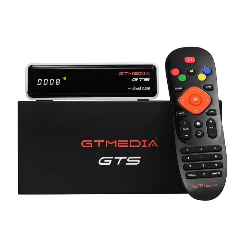 

GTMedia GTS Satellite TV Receiver DVB-S2/C/T2 ISDBT Amlogic S905D 2/16G Android Set-top Box Media Player US Plug