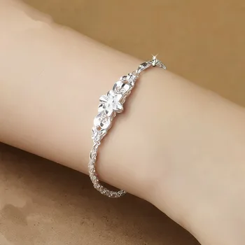 

Fine 925 Sterling Silver Color Bracelet 925-sterling diamond bracelet Chain for Women topaz argent bijoux