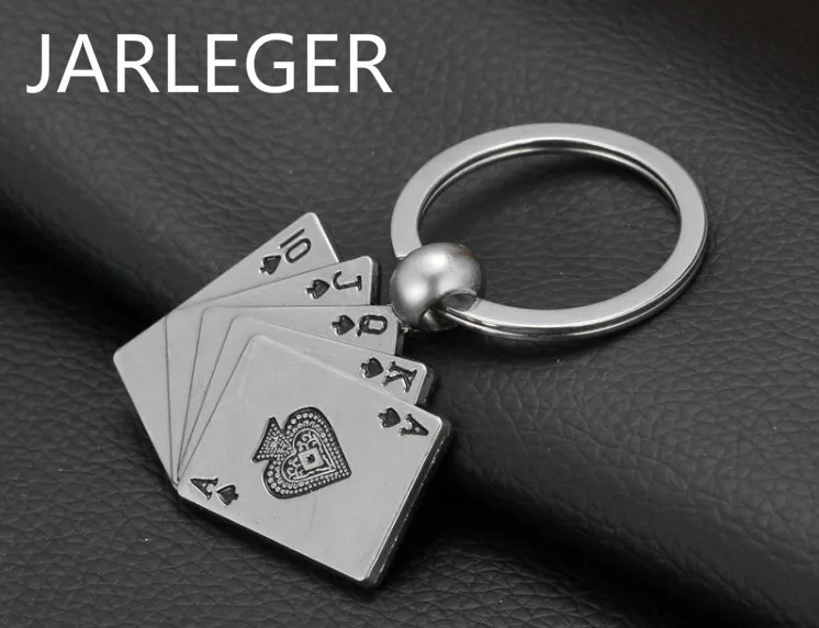 2019 мода металлический покер карты брелок кольцо покер Клубная принадлежность мужчины покер ACE брелки Llavero покер фишки автостайлинг