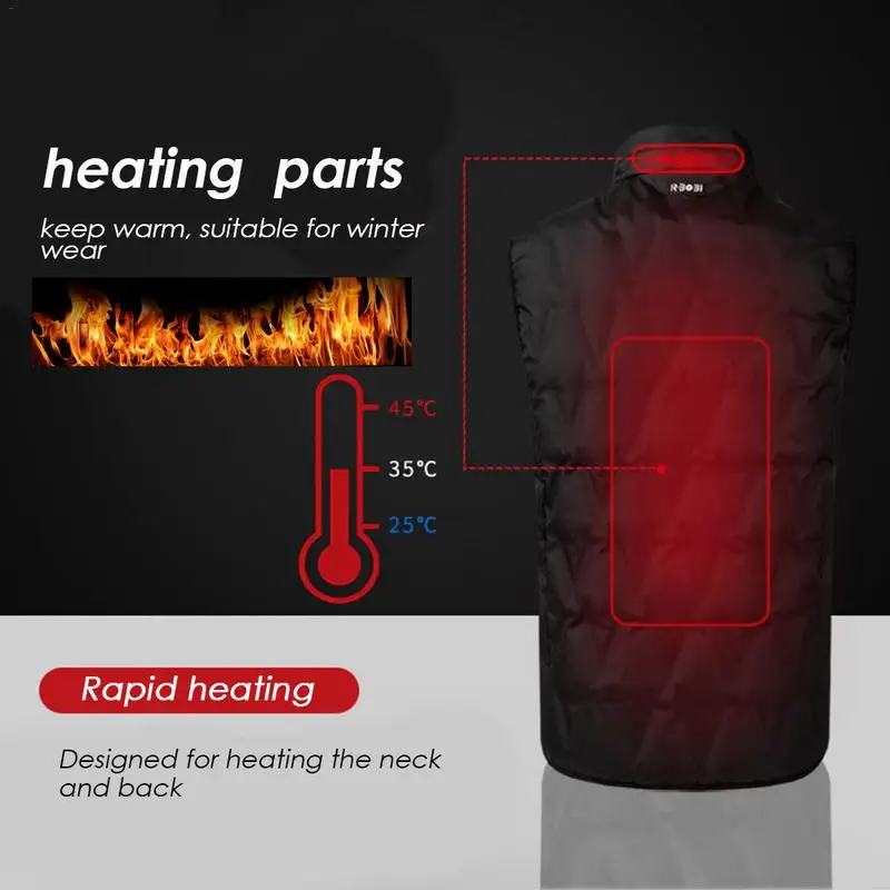 

Adjustable USB Charging Heated Clothing Electric Battery Powered Heated Vest Jacket Rechargeable Gilet Heat Insulate Waistcoat