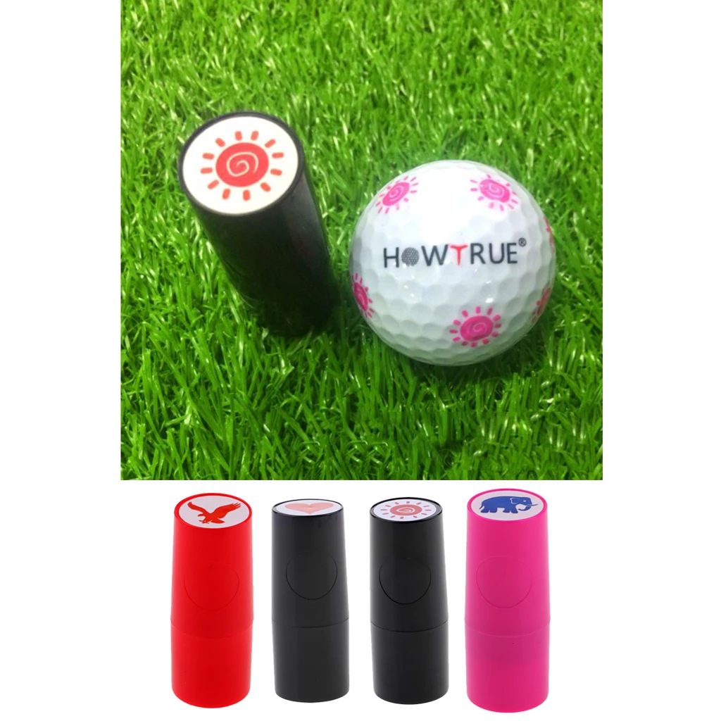 4 Pieces Quick Drying Golf Ball Stamper Golfer Stamp Marker Training