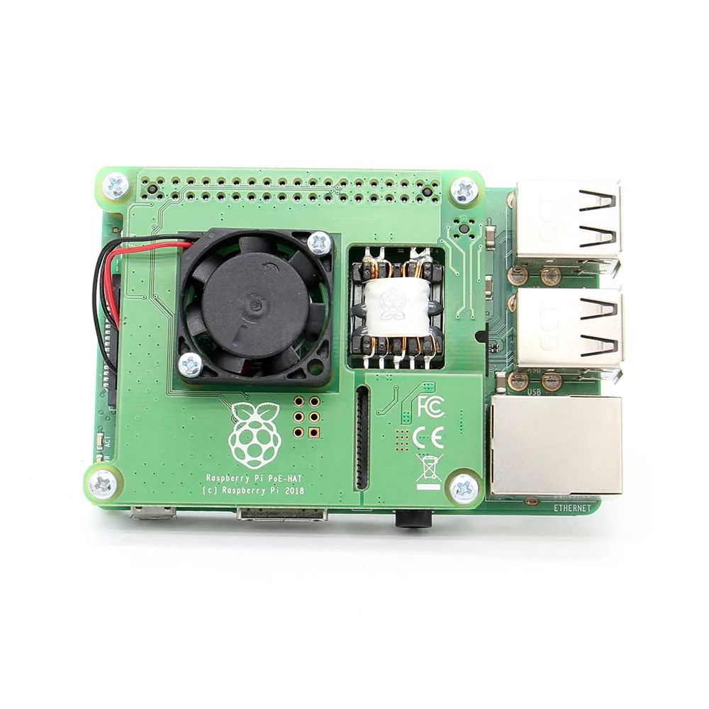 Raspberry Pi 3 B + PoE HAT IEEE802.3af 5 в 2.5A выходная мощность по Ethernet Плата расширения вентилятор