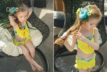 

Dvotinst Baby Girl Clothes Kids Tropical plants Summer Swimwear Tops+Shorts+Bikini 3pcs Set Swim Suit Spa Bathing Beach Clothing
