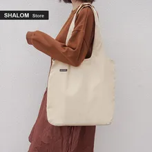 Простая Большая вместительная Холщовая Сумка женская белая хозяйственная сумка через плечо Сумочка ручные сумки Повседневная сумка Рекомендуемая