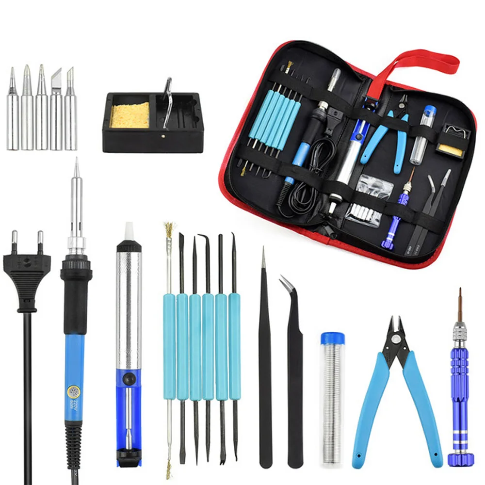 

1 set Electric Soldering Iron Kit Welding Tools Tip Storage Bag 220V 60W US/EU Plug