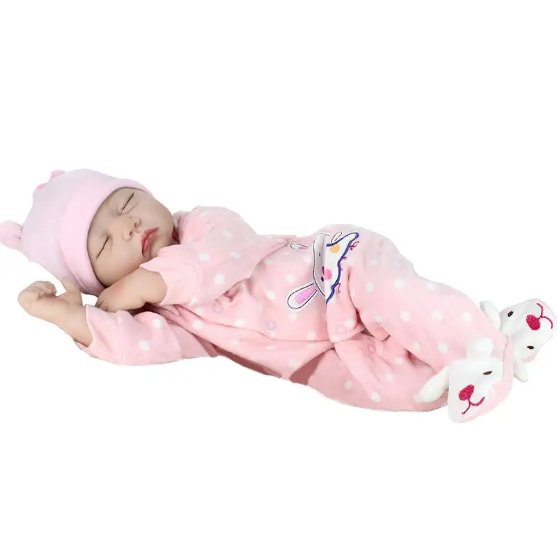 

Simulation Soft Plastic Environmental Friendly Cute Cloth Doll Sleeping Reborn Simulation Doll Gift