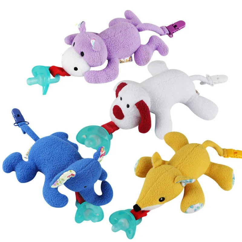 New Infant Baby Dog Fox Small Animal Cartoon Pacifier Holder Clip Hanging Plush Toy Nipple Clip Leashes New Infant Baby Dog Fox Small Animal Cartoon Pacifier Holder Clip Hanging Plush Toy Nipple Clip Leashes