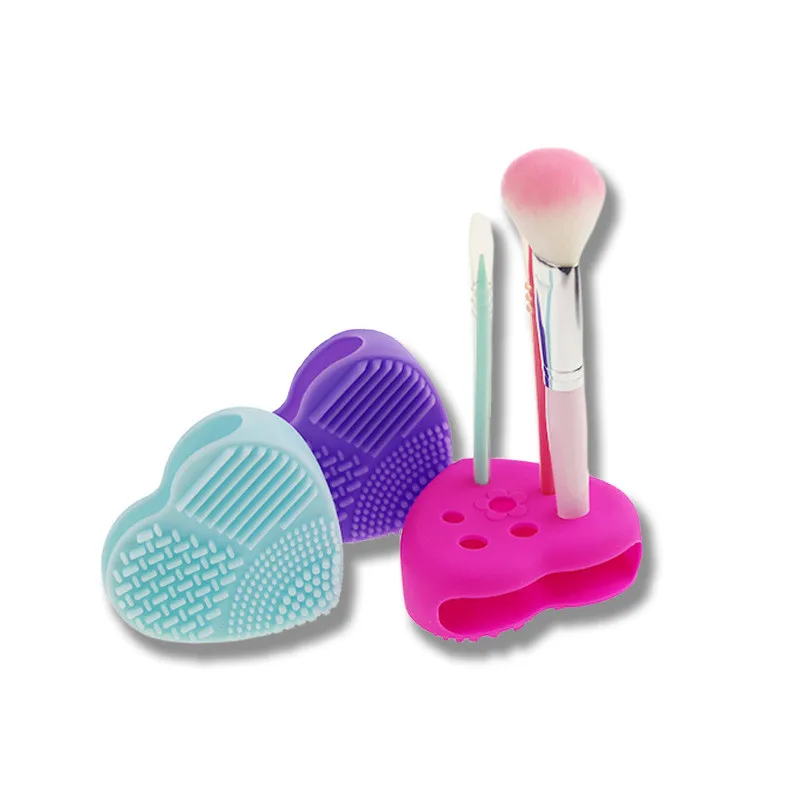 Rakado 1PC Heart Shape Cleaning Brush Silicone Egg Makeup Washing Brushes Drying Racks Scrubber Tool Cleaner Beauty Make Up | Красота и