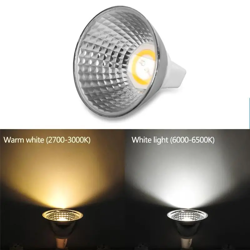 

MR16 COB2020 LED Bulb AC/DC12V 5W GU5.3 Replace Light for Halogen Spotlight 38 Degrees LED Bulb For Home Decoration Warm White