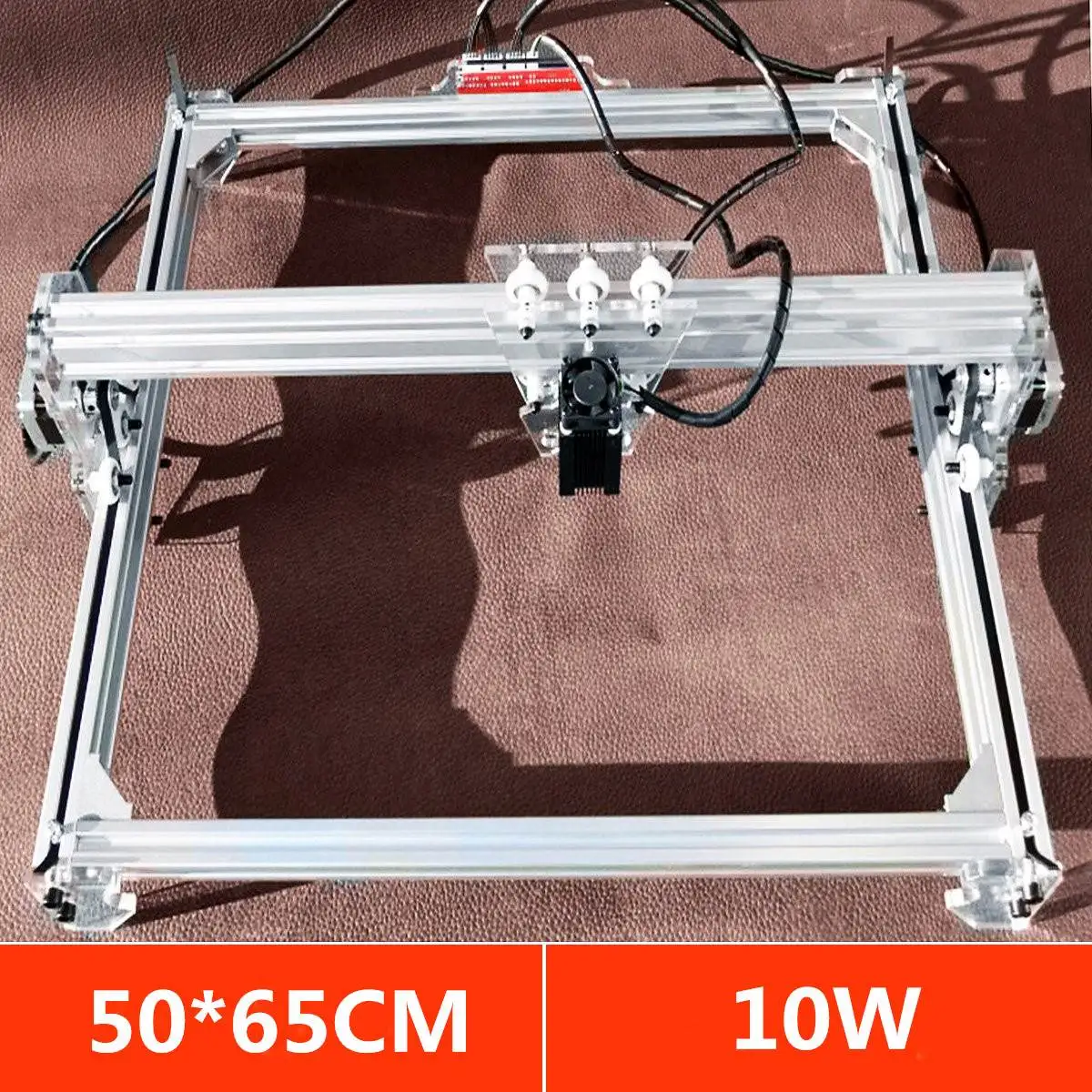 

Area 50*65cm Mini Laser Engraving Cutting Machine Printer DC 12V Wood Cutter + 10W Blue Laser Head Power Adjust DIY Desktop Kit