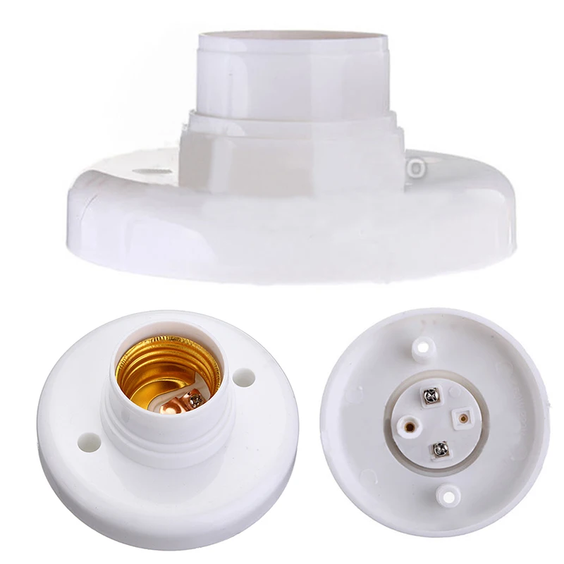 1pc/4pcs E27 Lamp Holder Round Plastic Bulb Socket Base Practical Screw