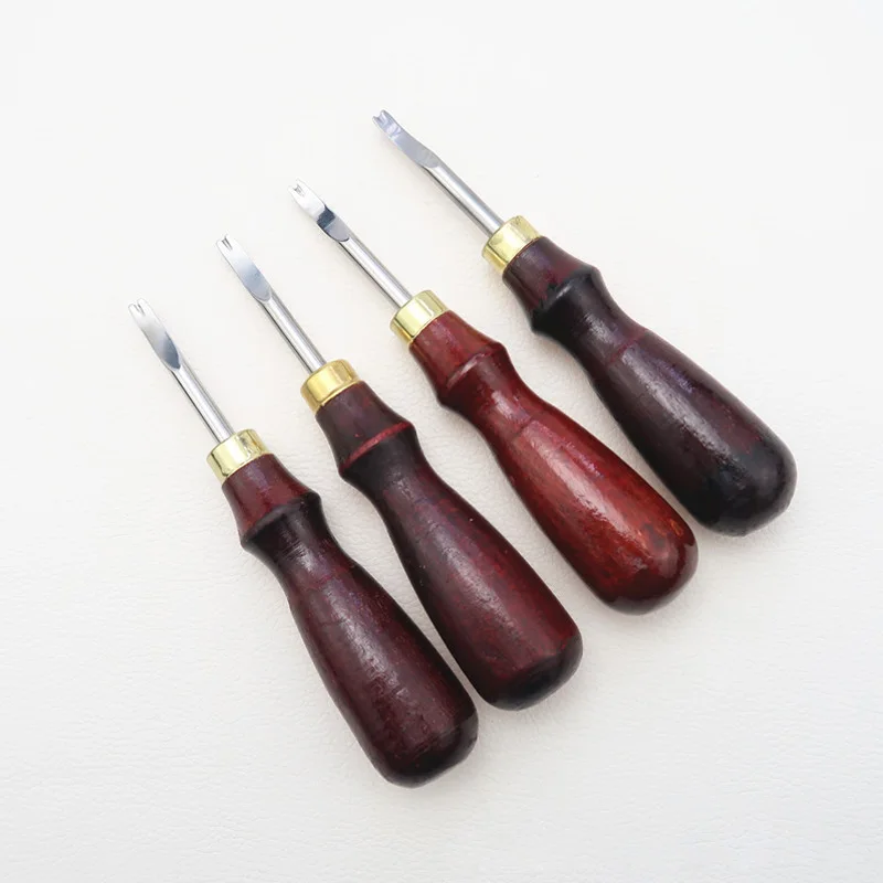 

1 Pcs Leather Craft Knife Edge Skiving Beveling Leathercraft Tool Sets 4 Sizes Wood Handle Sewing Cutting Tools